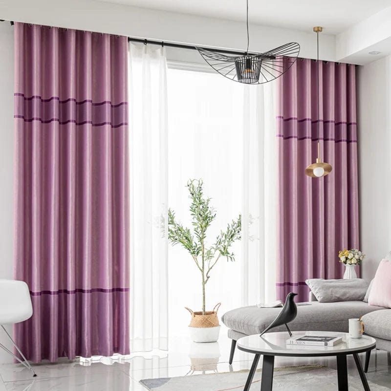 Rideau salon rose moderne 150cm x 250cm / Crochet L'atelier Rideau
